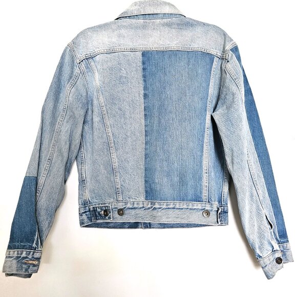 Levi’s Made & Crafted Patched Boyfriend Trucker Jacket Bermuda Triangle Size 1 S - Picture 3 of 9